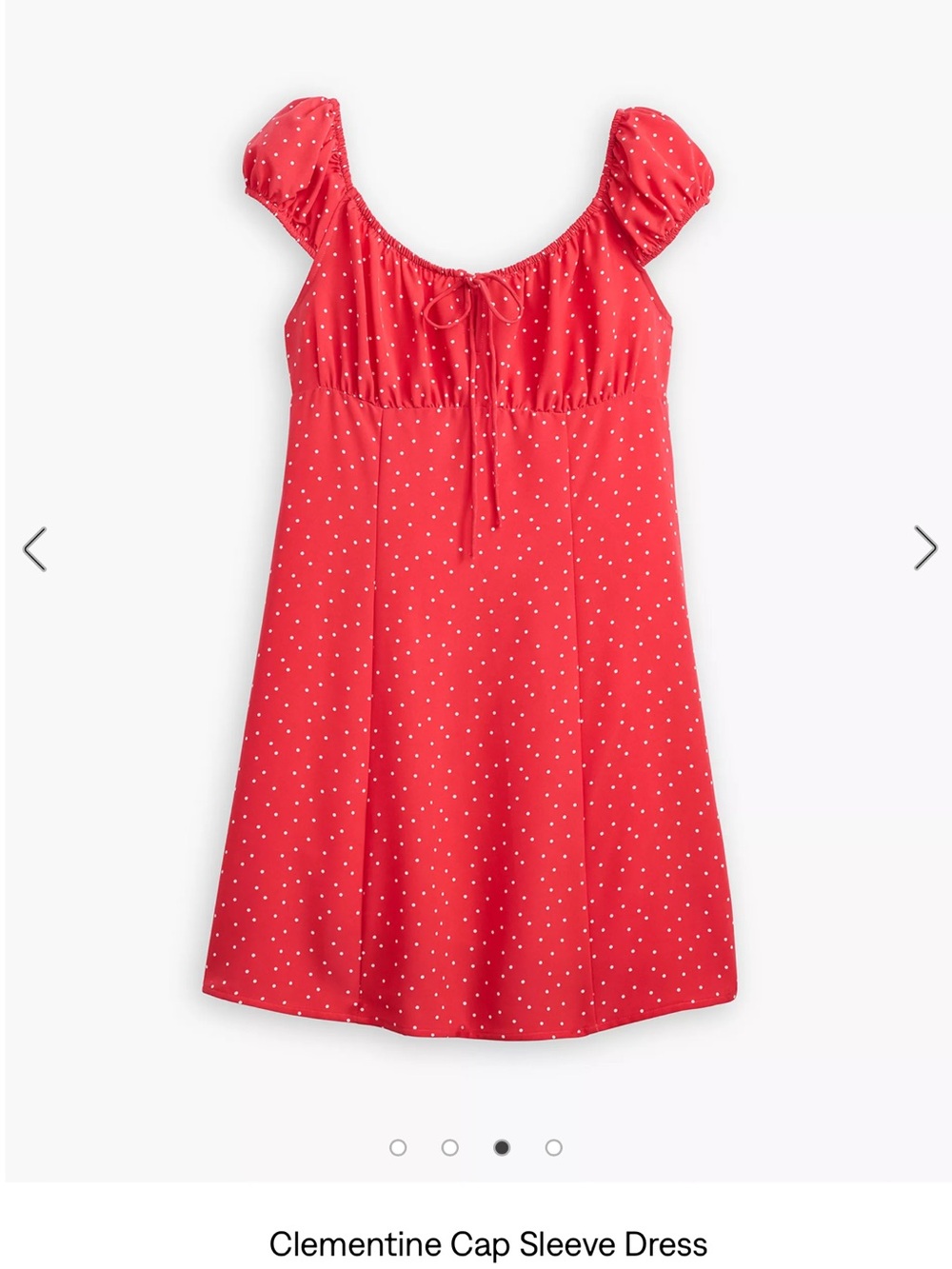 Levi's Red Polka Dot Short-Sleeve Tie-Front Mini Dress - Picture 2 of 5